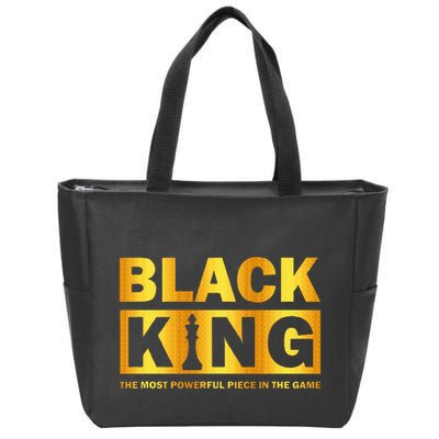 The most powerful piece in the game Black King Zip Tote Bag