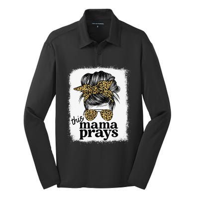 This Mama Prays Christian Mommy Faith Mother's Day Silk Touch Performance Long Sleeve Polo