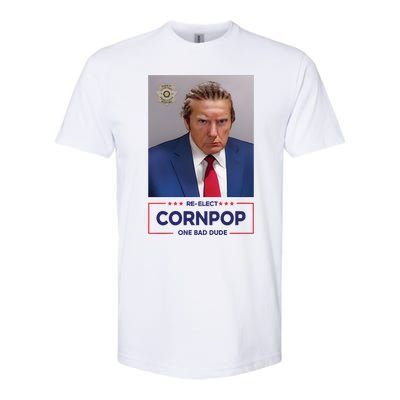 Trump Mugshot ReElect Cornpop One Bad Dude Softstyle® CVC T-Shirt