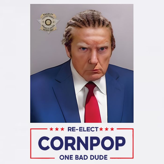Trump Mugshot ReElect Cornpop One Bad Dude Cooling Performance Crew T-Shirt