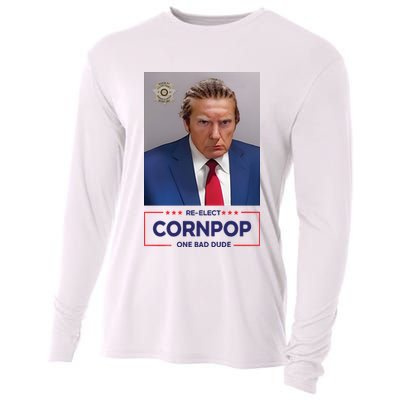 Trump Mugshot ReElect Cornpop One Bad Dude Cooling Performance Long Sleeve Crew