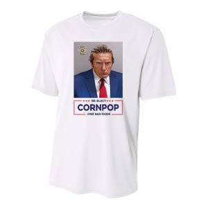 Trump Mugshot ReElect Cornpop One Bad Dude Youth Performance Sprint T-Shirt