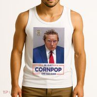 Trump Mugshot ReElect Cornpop One Bad Dude Tank Top