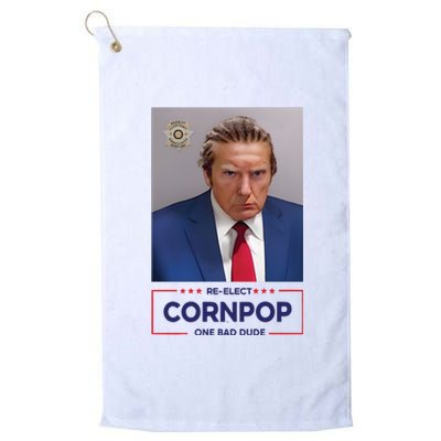 Trump Mugshot ReElect Cornpop One Bad Dude Platinum Collection Golf Towel