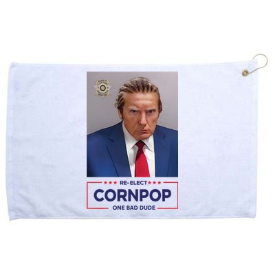 Trump Mugshot ReElect Cornpop One Bad Dude Grommeted Golf Towel