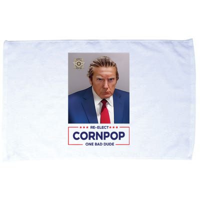 Trump Mugshot ReElect Cornpop One Bad Dude Microfiber Hand Towel