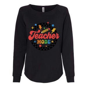 Teacher Mode Retro Vibe Back To School Teacher Life Womens California Wash Sweatshirt