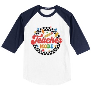 Teacher Mode Retro Vibe Back To School Teacher Life Baseball Sleeve Shirt