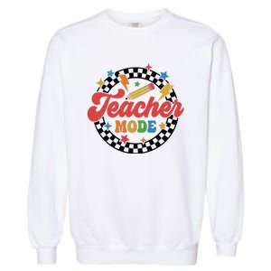 Teacher Mode Retro Vibe Back To School Teacher Life Garment-Dyed Sweatshirt