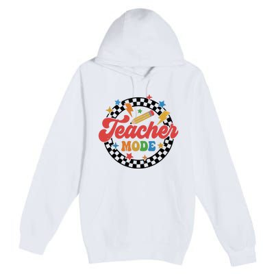 Teacher Mode Retro Vibe Back To School Teacher Life Premium Pullover Hoodie