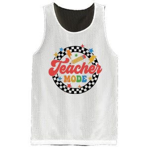 Teacher Mode Retro Vibe Back To School Teacher Life Mesh Reversible Basketball Jersey Tank