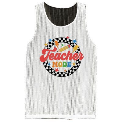 Teacher Mode Retro Vibe Back To School Teacher Life Mesh Reversible Basketball Jersey Tank