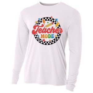 Teacher Mode Retro Vibe Back To School Teacher Life Cooling Performance Long Sleeve Crew