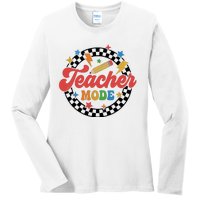 Teacher Mode Retro Vibe Back To School Teacher Life Ladies Long Sleeve Shirt