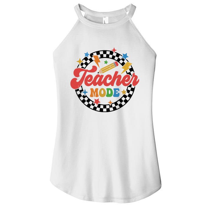 Teacher Mode Retro Vibe Back To School Teacher Life Women's Perfect Tri Rocker Tank