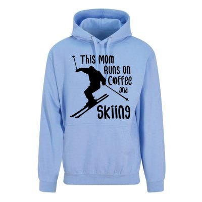 This Mom Runs On Coffee And Skiing Gift Unisex Surf Hoodie