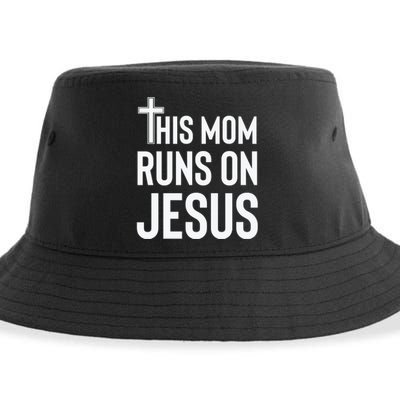 This Mom Runs On Jesus Christian Mother's Day Sustainable Bucket Hat