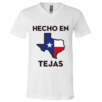 Texan Mexican Roots Hecho En Tejas Mexico Texas American V-Neck T-Shirt