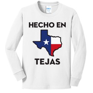 Texan Mexican Roots Hecho En Tejas Mexico Texas American Kids Long Sleeve Shirt