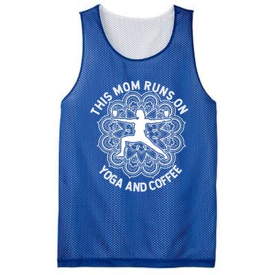 This Mom Runs On Coffee And Yoga Yogini Mama Gift Mesh Reversible Basketball Jersey Tank