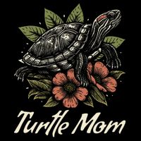 Turtle Mom Red-Eared Slider Lover Reptile Beautiful Floral 7-Panel Snapback Hat