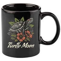Turtle Mom Red-Eared Slider Lover Reptile Beautiful Floral 11oz C Handle Ceramic Mug