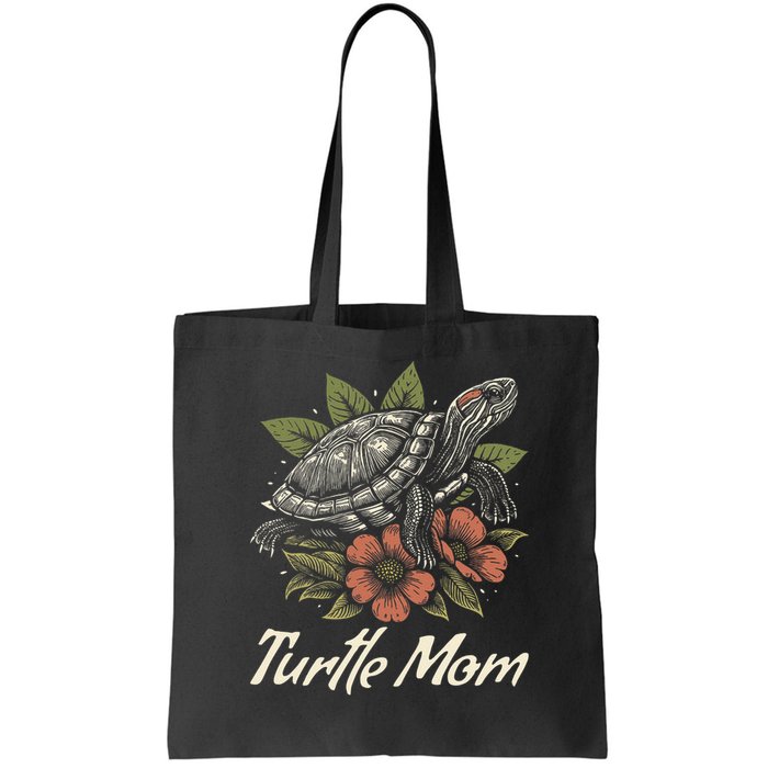 Turtle Mom Red-Eared Slider Lover Reptile Beautiful Floral Bag