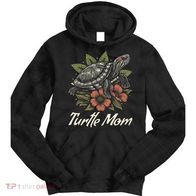 Turtle Mom Red-Eared Slider Lover Reptile Beautiful Floral Tie Dye Hoodie