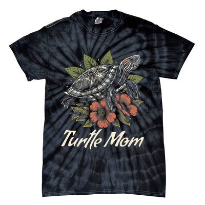 Turtle Mom Red-Eared Slider Lover Reptile Beautiful Floral Tie-Dye T-Shirt