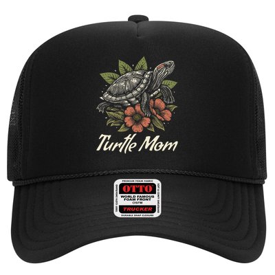 Turtle Mom Red-Eared Slider Lover Reptile Beautiful Floral Trucker Hat