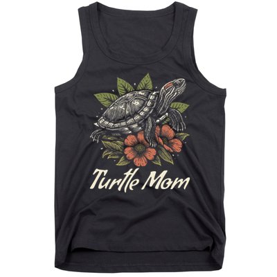 Turtle Mom Red-Eared Slider Lover Reptile Beautiful Floral Tank Top