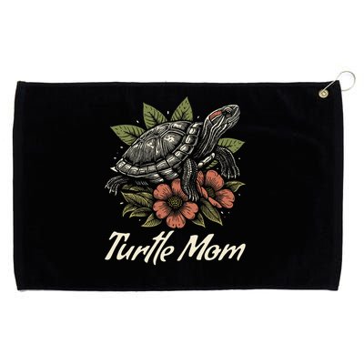 Turtle Mom Red-Eared Slider Lover Reptile Beautiful Floral Grommeted Golf Towel