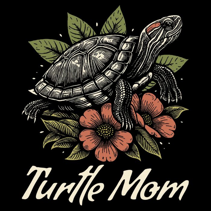 Turtle Mom Red-Eared Slider Lover Reptile Beautiful Floral Womens T-Shirt