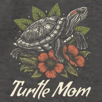 Turtle Mom Red-Eared Slider Lover Reptile Beautiful Floral Vector Backpack