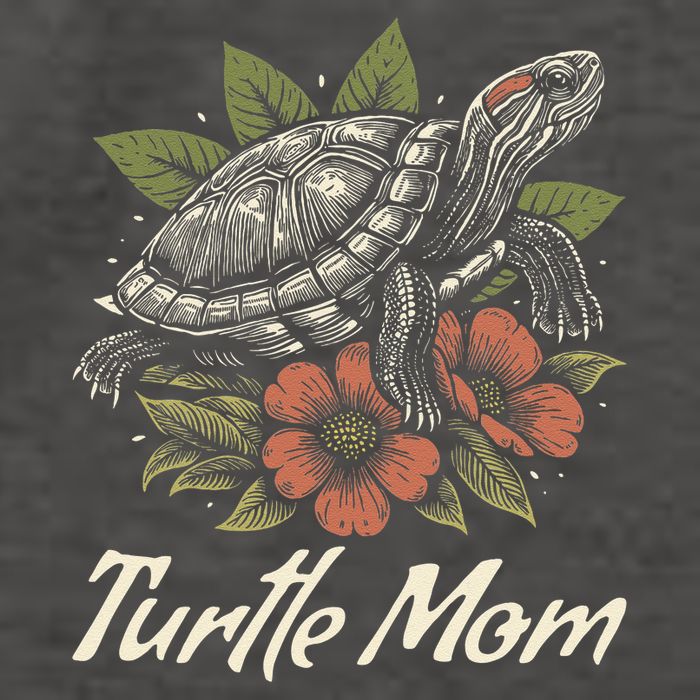 Turtle Mom Red-Eared Slider Lover Reptile Beautiful Floral Vector Backpack
