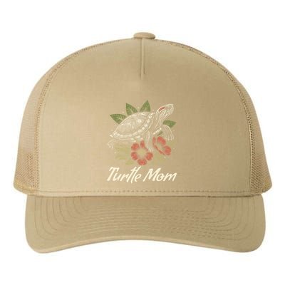 Turtle Mom Red-Eared Slider Lover Reptile Beautiful Floral Yupoong Adult 5-Panel Trucker Hat