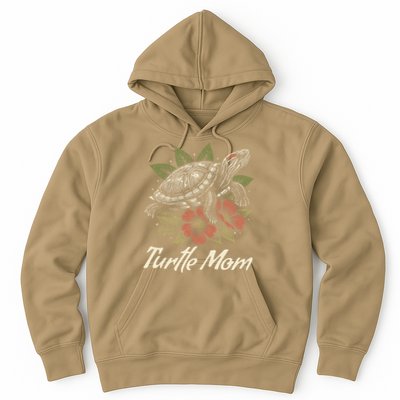 Turtle Mom Red-Eared Slider Lover Reptile Beautiful Floral Hoodie