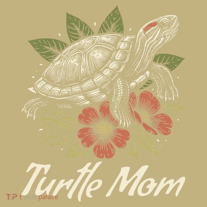 Turtle Mom Red-Eared Slider Lover Reptile Beautiful Floral T-Shirt