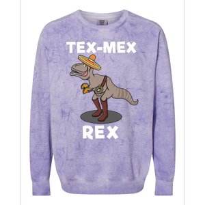 Tex Mex Rex Texas Mexican Cowboy Tyrannosaurus Dinosaur Colorblast Crewneck Sweatshirt