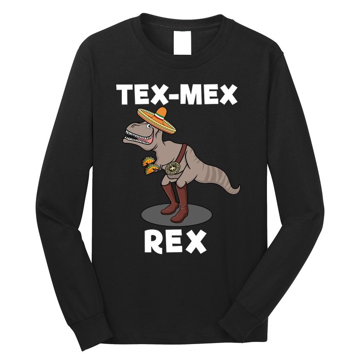 Tex Mex Rex Texas Mexican Cowboy Tyrannosaurus Dinosaur Long Sleeve Shirt