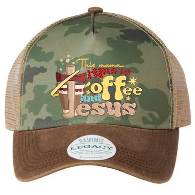 This Mom Runs On Coffee And Jesus! Legacy Tie Dye Trucker Hat