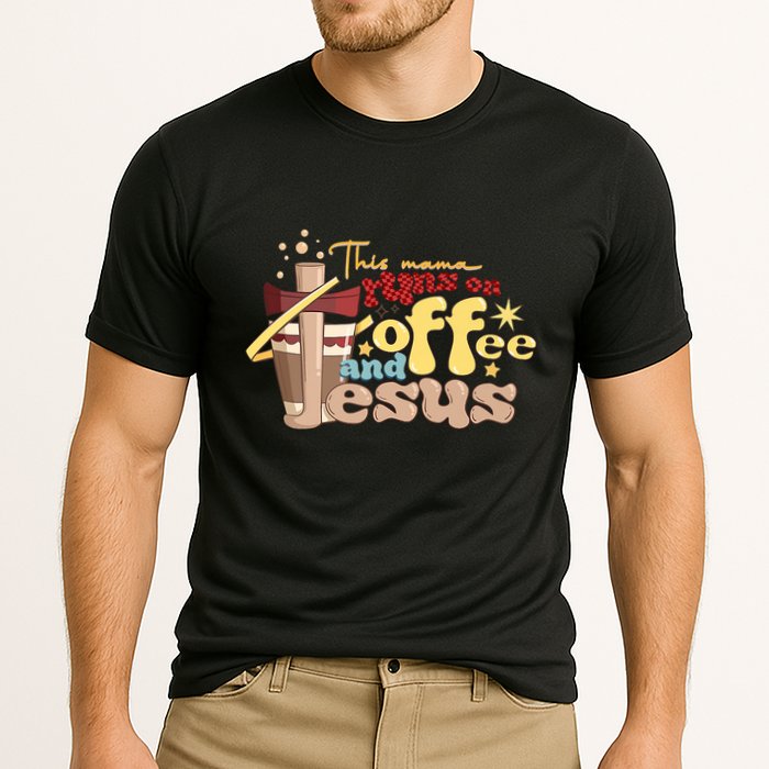 This Mom Runs On Coffee And Jesus! Cooling Performance Crew T-Shirt
