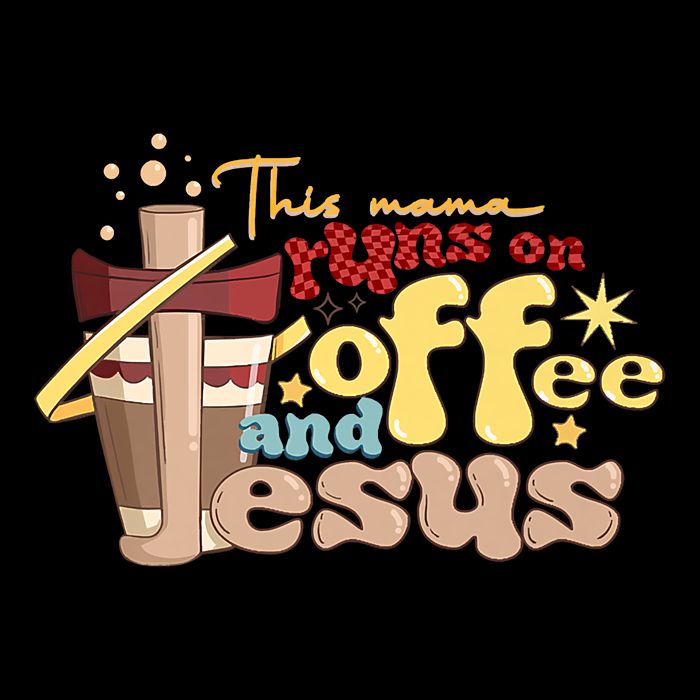 This Mom Runs On Coffee And Jesus! 7-Panel Snapback Hat