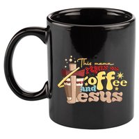 This Mom Runs On Coffee And Jesus! 11oz C Handle Ceramic Mug