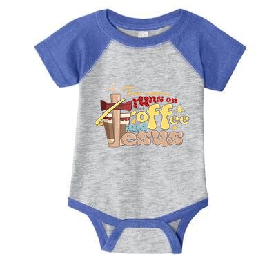 This Mom Runs On Coffee And Jesus! Infant Baby Jersey Bodysuit