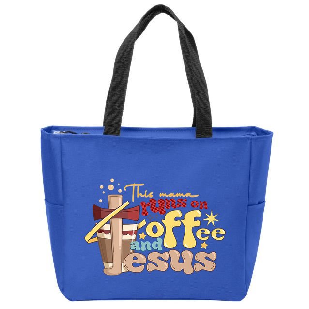 This Mom Runs On Coffee And Jesus! Zip Tote Bag
