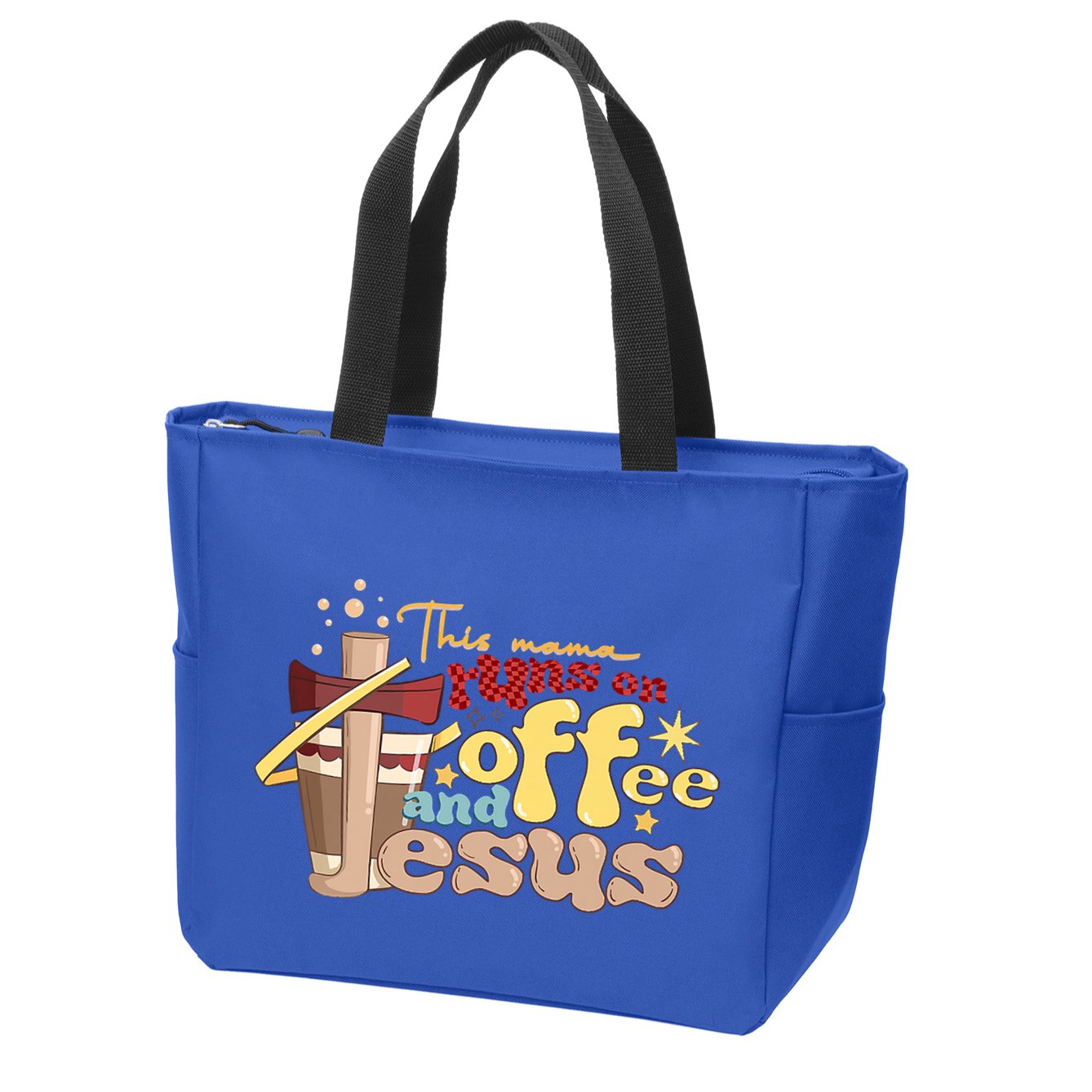 This Mom Runs On Coffee And Jesus! Zip Tote Bag