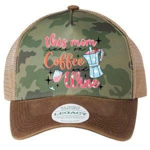 This Mom Runs On Coffee And Wine Legacy Tie Dye Trucker Hat