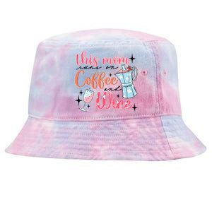 This Mom Runs On Coffee And Wine Tie-Dyed Bucket Hat