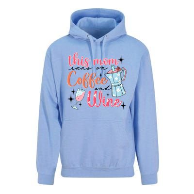 This Mom Runs On Coffee And Wine Unisex Surf Hoodie